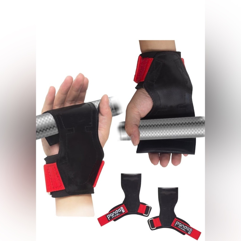 Pixel Panda Weight Lifting Grips for Heavy Powerlifting Deadlifts Rows Pull Ups